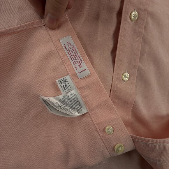 Brooks Brothers Button Up Shirt Cotton Long Sleeve Large Pink Oxford Non Iron - Picture 11 of 16